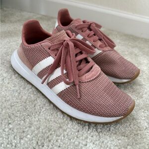 Adidas Pink and White Running Shoes